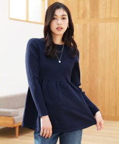 ANY リブコンビペプラムニット