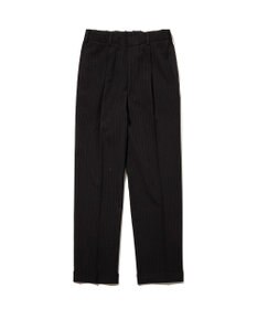 J.PRESS MEN 【J.PRESS ORIGINALS】Wool Silk Angola Chalk Stripes Spindle 1Tuck Piped Stem Slacks / Japan Made