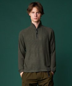 JOSEPH ABBOUD MOUNTAIN 【吸湿発熱/ソフト】ソフトウォームワッフル ハーフジップ カットソー