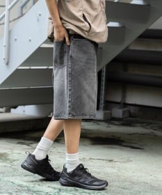 WEGO 【ウエストゴム/手洗い可】デニムバギーショーツ