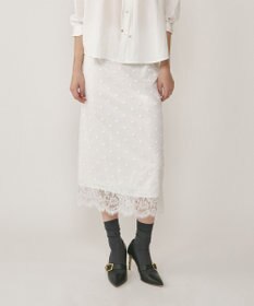 GRACE CONTINENTAL ドットチュールタイトスカート