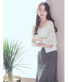 earth music&ecology 花柄シアーカーディガン