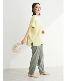 Green Parks インド綿 フレンチスリーブ前後差カットプルオーバー