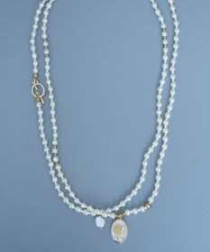 セレモニーにも】スズラングラスパールロングネックレス（メガネ