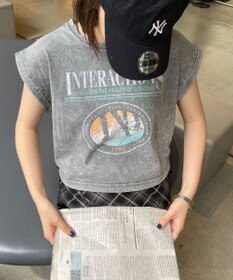 WEGO ヴィンテージウォッシュドロストデザインT