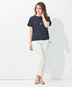 自由区 【セットアップ可/洗える】ブライトサテンライト ジャージーコンビ カットソー