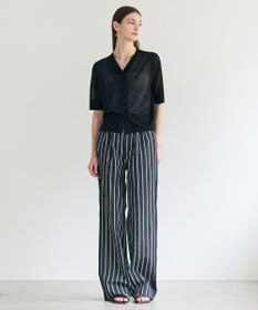 BEIGE， MOISE / シアーニット　5分袖カーディガン