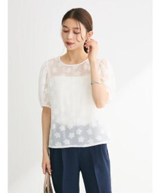 Green Parks ・ＥＬＥＮＣＡＲＥ　ＤＵＥ　フラワージャカードブラウス