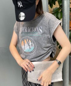 WEGO ヴィンテージウォッシュドロストデザインT