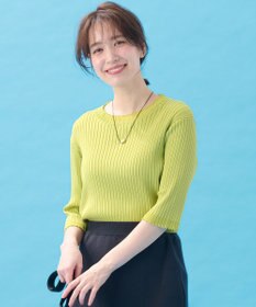 ANY L ポイントシアーリブニット