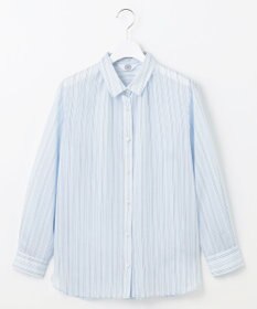 J.PRESS LADIES 【洗える】ランダムストライプ シャツカラー ブラウス