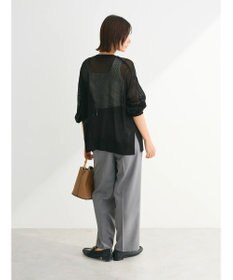 Green Parks メッシュミディ丈ニットカーディガン