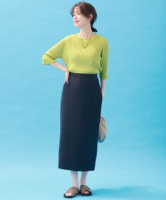 ANY L ポイントシアーリブニット