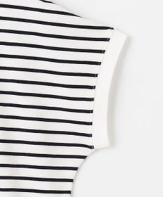 ANY L 【大好評につき新色登場！】モックネックフレンチスリーブ ボーダーＴシャツ