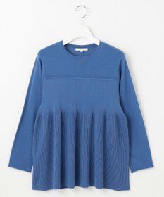 自由区 【洗える】ドライコットンハイゲージペプラム ニット