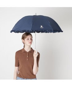 MOONBAT 【日傘】ポール & ジョー (PAUL & JOE　ACCESSOIRES) クリザンテームワンポイント フリル 雨の日OK スライド式 一級遮光 遮熱 UV