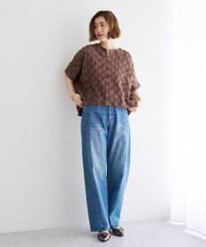 YECCA VECCA ジャガードフリンジブラウス