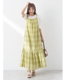 earth music&ecology マドラスチェックキャミワンピース