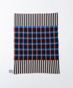 TRICOTE 【リバーシブル】ストライプチェックニットブランケット
