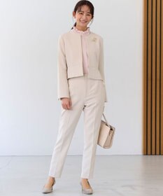 組曲 L 【KUMIKYOKU NAVY】コンフォータブルドレープ フリルテーパードパンツ