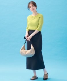 ANY L ポイントシアーリブニット