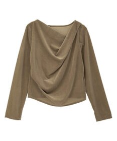 earth music&ecology シアーベロアドレープネックプルオーバー