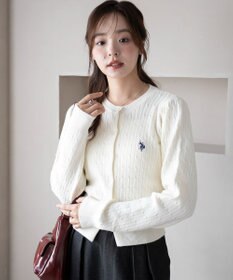 WEGO 【26年春新作】別注USPOLOケーブルニットカーデ