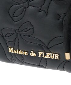 Maison de FLEUR チャーム付きリボンキルティングトートバッグ