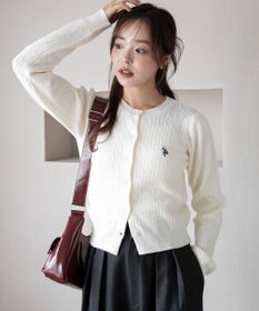 WEGO 【26年春新作】別注USPOLOケーブルニットカーデ