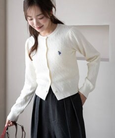 WEGO 【26年春新作】別注USPOLOケーブルニットカーデ