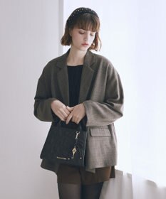 Maison de FLEUR チャーム付きリボンキルティングトートバッグ