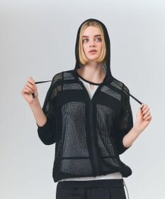 GRACE CONTINENTAL ボーダーメッシュフーディ