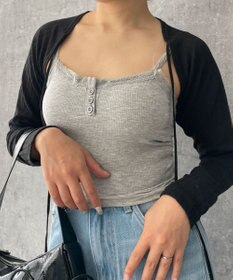 WEGO 【カップ付きインナー】パット付きフロントボタンレースキャミ