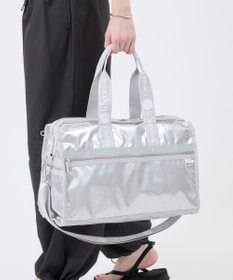 LeSportsac DELUXE MED WEEKENDER MH/ロゴジャガードシルバースナイデル