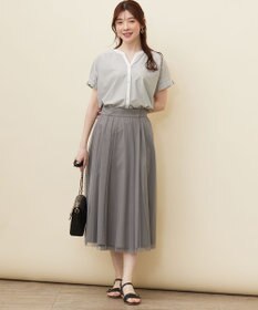 ANY SIS S 【洗える】シルケットストライプスキッパー カットソー