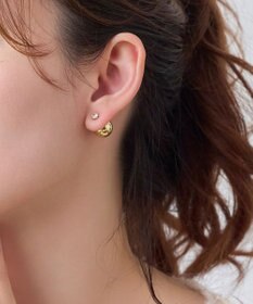 Phoebe モードメタルビジューバックキャッチピアス