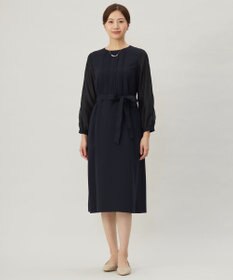 J.PRESS LADIES 【洗える】ノルディス2wayジョーゼット タックディテール ワンピース