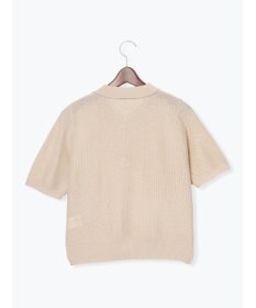 Te chichi 【マシンウォッシャブル】パール釦メッシュニットポロ