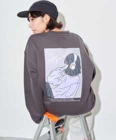 WEGO 【ユニセックス着用ITEM】ガールイラストグラフィックプルオーバー