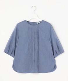 J.PRESS LADIES 【洗える】ラミーポプリン クルーネック ブラウス