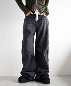 WEGO ドロストコードフレアデニム