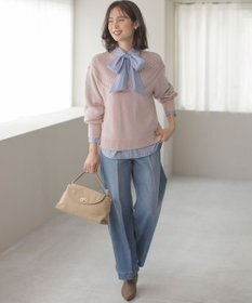 組曲 【WEB限定カラーあり】透かし編みバルキーハイネックニット