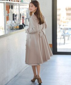 Tiaclasse 【ウール混】ノーカラーバックリボンウールコート