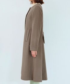 Tiaclasse 【ウール混】ノーカラーバックリボンウールコート