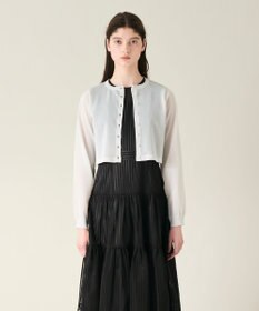 GRACE CONTINENTAL ラメシアーショートニットカーディガン