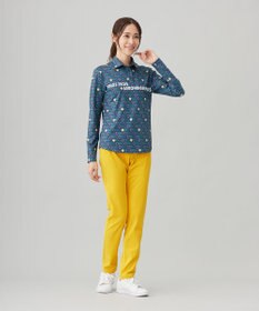 23区GOLF 【WOMEN】【UVカット】エンブレム柄ポロシャツ