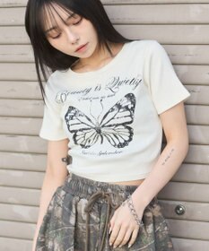 WEGO ヴィンテージウォッシュグラフィックリブT