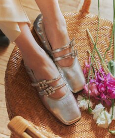 Bridget Birkin 【PARADIS COULEUR】ビジューバックルダブルストラップバレエ