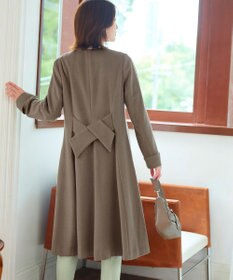 Tiaclasse 【ウール混】ノーカラーバックリボンウールコート