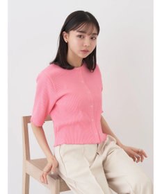 earth music&ecology ドットボタン５分袖リブプルオーバー